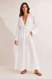 Seafolly Gathered Lace Cover Up in White