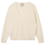 Jumper 1234 Brushed Boxy Vee in Cream