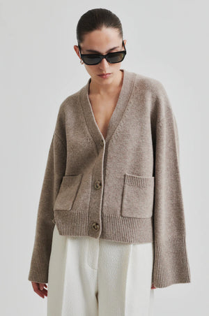 Second Female Alpha Knit Cardi in Beige