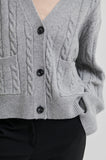 Second Female Alphine Knit Cardigan in Grey