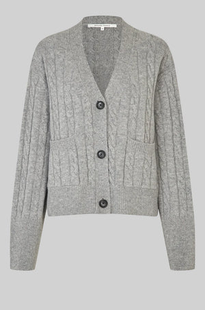 Second Female Alphine Knit Cardigan in Grey