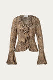 Malina Suzie Sheer Frill  Blouse in Moire
