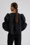 Malina Zoey Duble Pouf Sleeve Blouse in Black