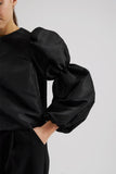 Malina Zoey Duble Pouf Sleeve Blouse in Black