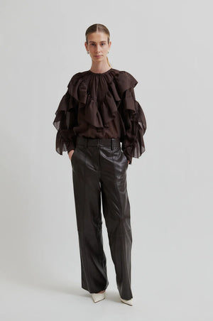 Second Female Lethro Leather Trousers CHOCOLATE