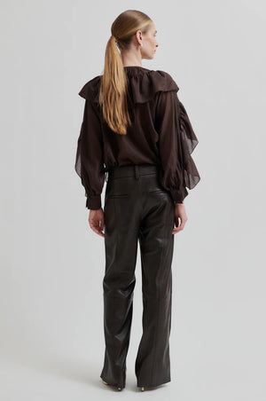 Second Female Lethro Leather Trousers CHOCOLATE