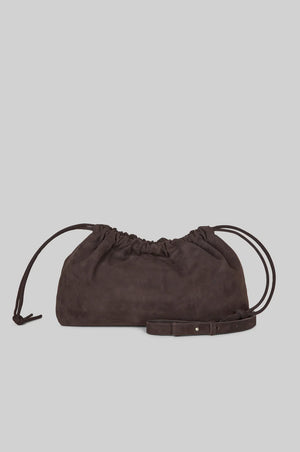Second Female Suede Leather Bag in Chocolate