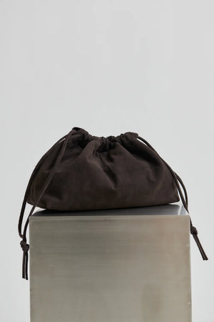 Second Female Suede Leather Bag in Chocolate