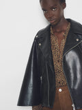As By Df Faith Recycled Leather Cape in Black