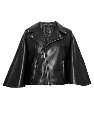 As By Df Faith Recycled Leather Cape in Black