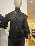 Silk 95 Five Trellis Blouse in Black