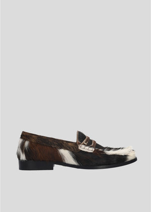 Lola Cruz Orea Loafer in Cow Print