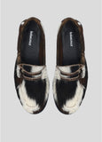 Lola Cruz Orea Loafer in Cow Print