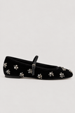 Lola Cruz Velvet Pump in Black