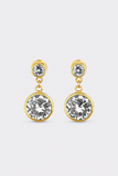 Talis Chains Round Cz Drop Earrings in Gold