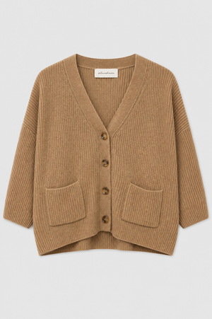 Solocascmir Cardi in Camel