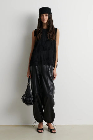 Second Female Aluka Leather Trousers in Black