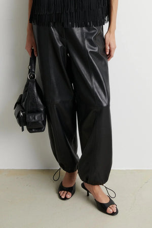 Second Female Aluka Leather Trousers in Black