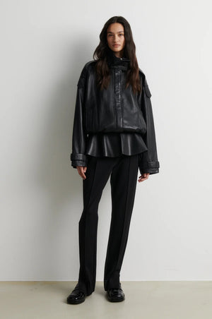 Second Female Aluka Leather Jacket in Black