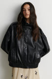Second Female Aluka Leather Jacket in Black