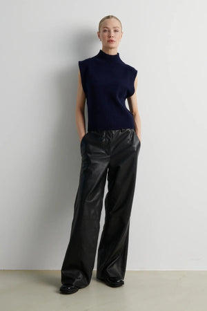 Second Female Letho Leather Trousers in Black