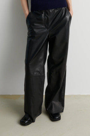 Second Female Letho Leather Trousers in Black