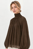 Berenice Corine Blouse in Dark Brown
