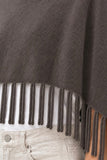 Berenice Marmo Fringe Poncho in Brown