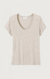 American Vintage Jacksonville Round Neck Tee in Cream