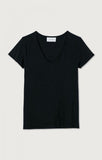 American Vintage Jacksonville V-Neck Tee in Black