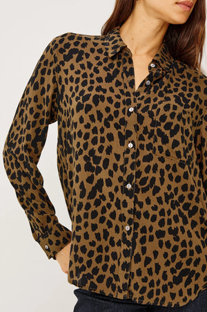 Rails Josephine Shirt in Teak Spotted Animal Print