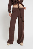 Ottod'Ame Linen palazzo trousers in Chocolate