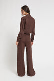 Ottod'Ame Linen palazzo trousers in Chocolate