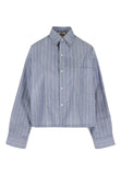 Rae Nikki Stripe Shirt in White Blue