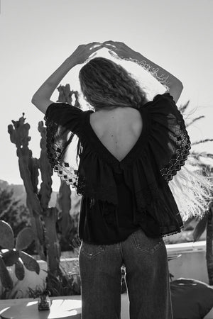 Faune Camelia Top in Black