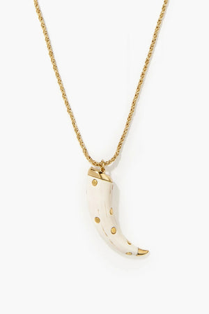 Aurelie Bidermann Kaftan Moon Pendant in Cream