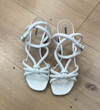 Lola Cruz Strappy Knot Sandal in White