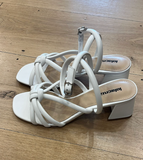 Lola Cruz Strappy Knot Sandal in White