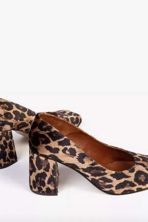 Penelope Chilvers Gamine Velvet Shoe in Leopard