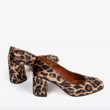 Penelope Chilvers Gamine Velvet Shoe in Leopard