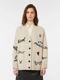 Maxmara Weekend Belgio Logo Cardigan in Ecru