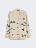 Maxmara Weekend Belgio Logo Cardigan in Ecru