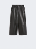 Maxmara Weekend Blanc Leather Trouser in Black
