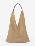 Penelope Chilvers Triangle Suede Bag in Tan