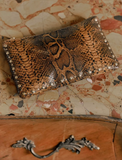 Penelope Chilvers Mini Studded Snake Effect Clutch in Honey