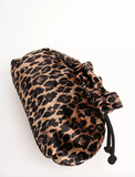Penelope Chilvers Puffball Velvet Clutch in Leopard