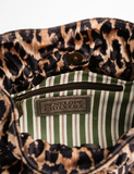Penelope Chilvers Puffball Velvet Clutch in Leopard