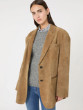 Maxmara Weekend Rolanda Suede Blazer in Desert
