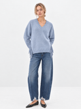 Berenice New Fringes Sweater in Light Blue
