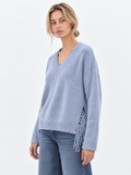 Berenice New Fringes Sweater in Light Blue
